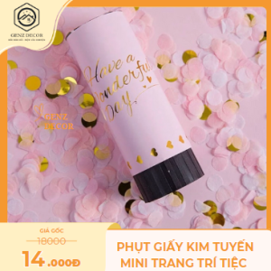 Phụt Giấy Kim Tuyến Mini Genz Decor