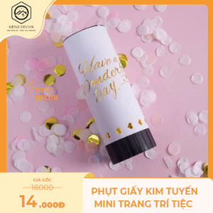 Phụt Giấy Kim Tuyến Mini Genz Decor