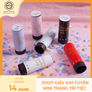 Phụt Giấy Kim Tuyến Mini Genz Decor