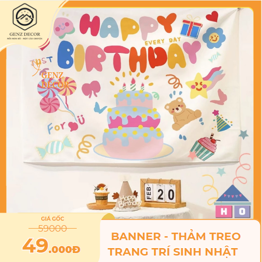 Banner - Thảm treo trang trí sinh nhật Genz Decor