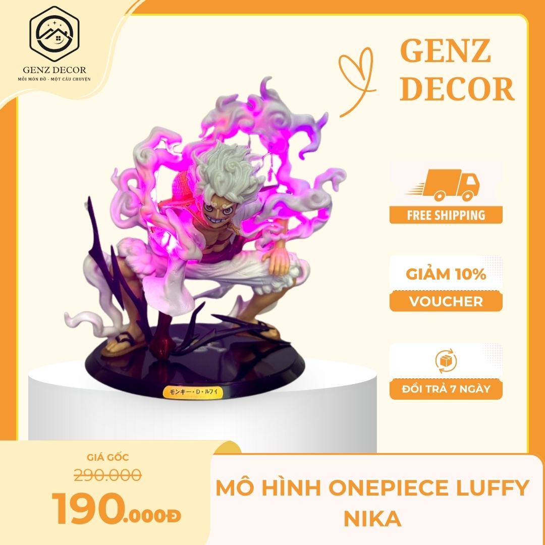 Mô Hình OnePiece Luffy Nika Gear Cao 20cm GenZ Decor